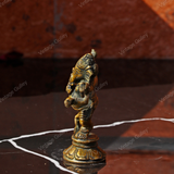 Brass Charbhuja Dancing Ganesha - Antique Look
