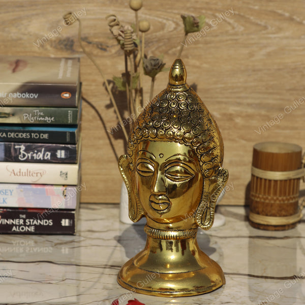 Metal Buddha Head for Puja and Home Decor