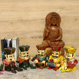 Wooden Rajasthani Musician - Set of 5 - 6 Inches