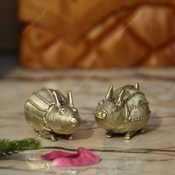 BRASS DHOKRA MOUSE - SET OF 2