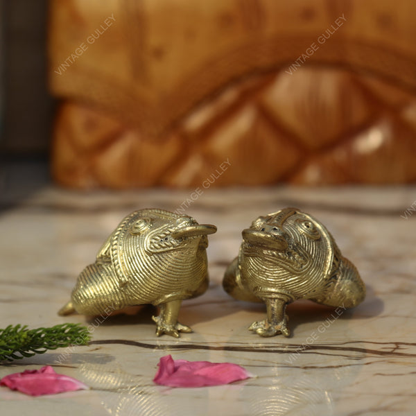 Brass Dhokra Medium Frog - Set of 2