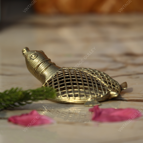 Brass Dhokra Net Tortoise