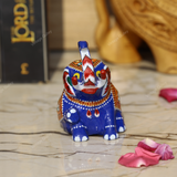 Meenakari Royal Blue Elephant Sitting - 4 Inches
