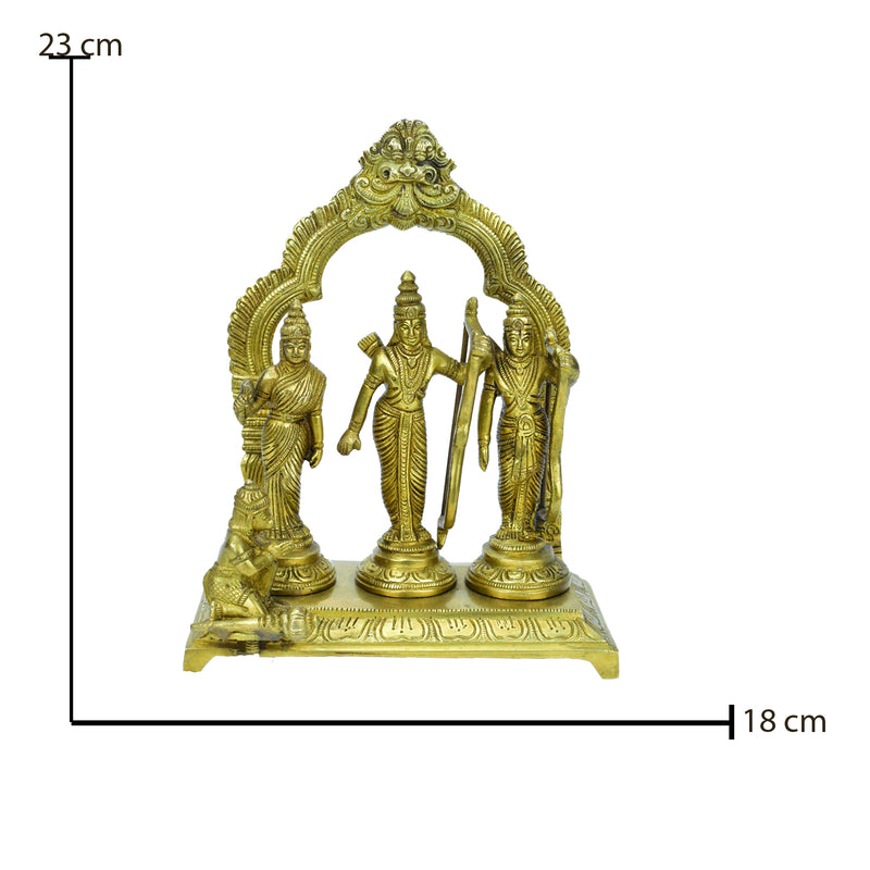 Antique Brass Lord Ram Darbar Idol for Home Decor and Puja Article Decorative Showpiece - Vintage Gulley