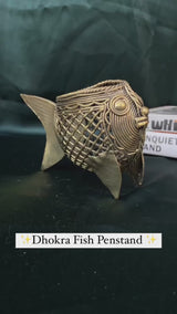 Brass Dhokra Fish Penstand
