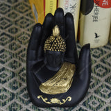 Polyresin Hand Buddha Idol - Black