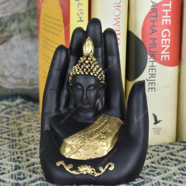 Polyresin Hand Buddha Idol - Black