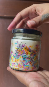 Happy Birthday Vanilla Scented Vegan Soy Wax Candle - 5 Oz