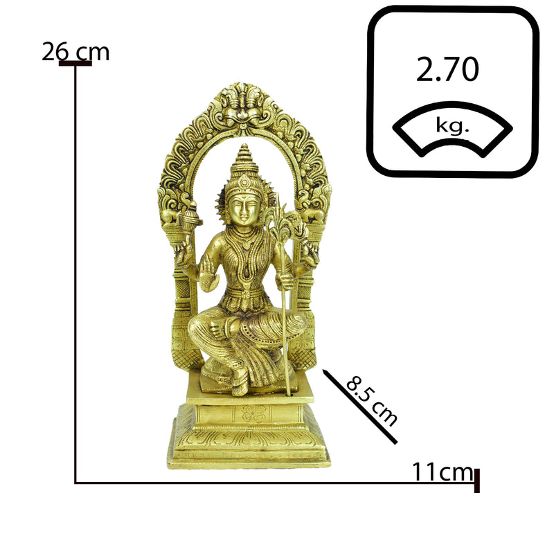 Brass Raj Rajeshwari Devi Idol - Vintage Gulley