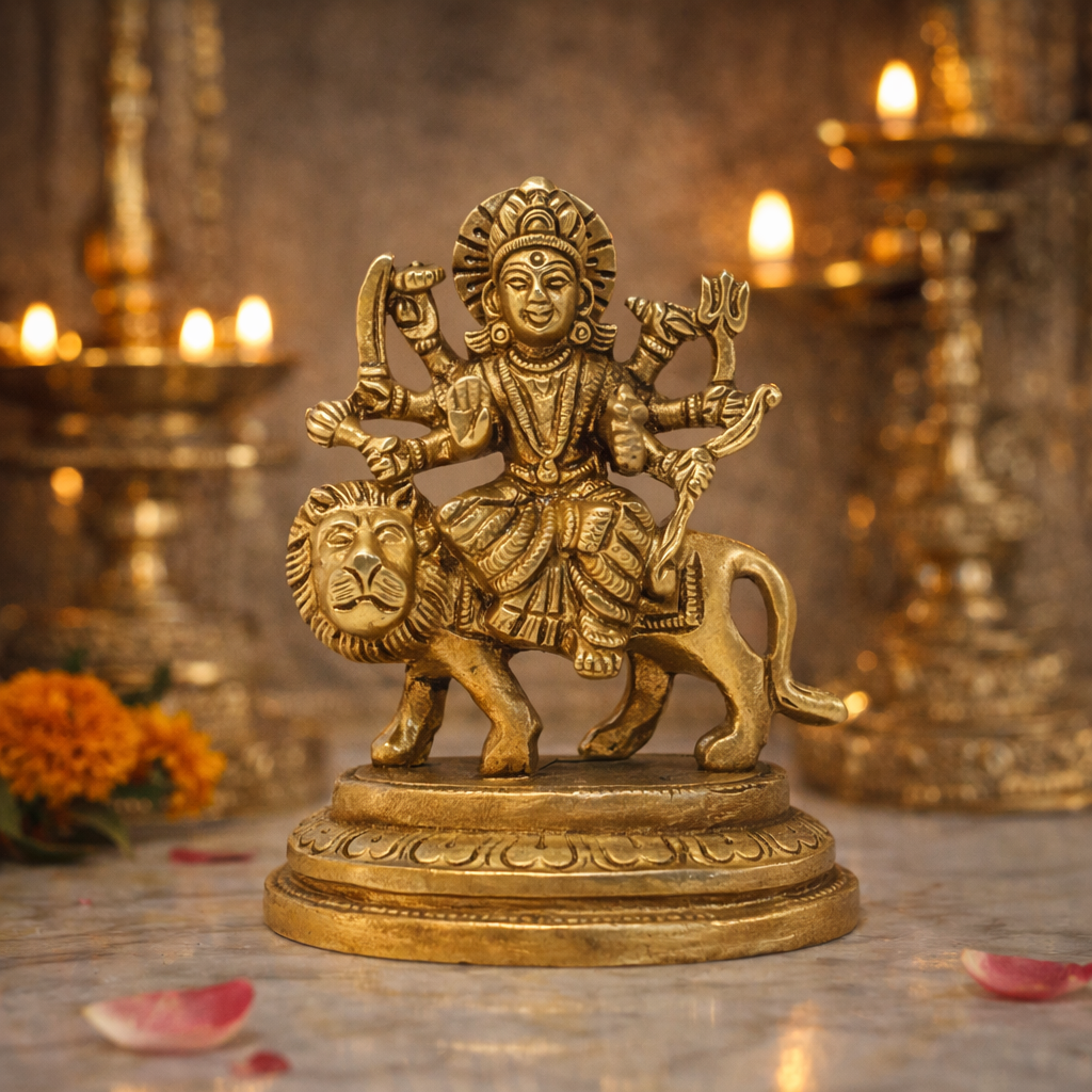 DURGA IDOL SMALL IN BRASS