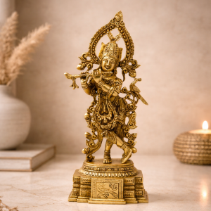 BRASS KRISHNA IDOL 14 INCH