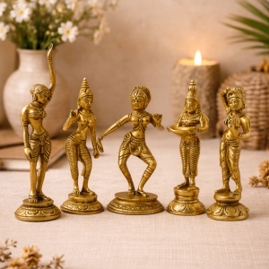 5 PC DANCING LADIES SET IN BRASS