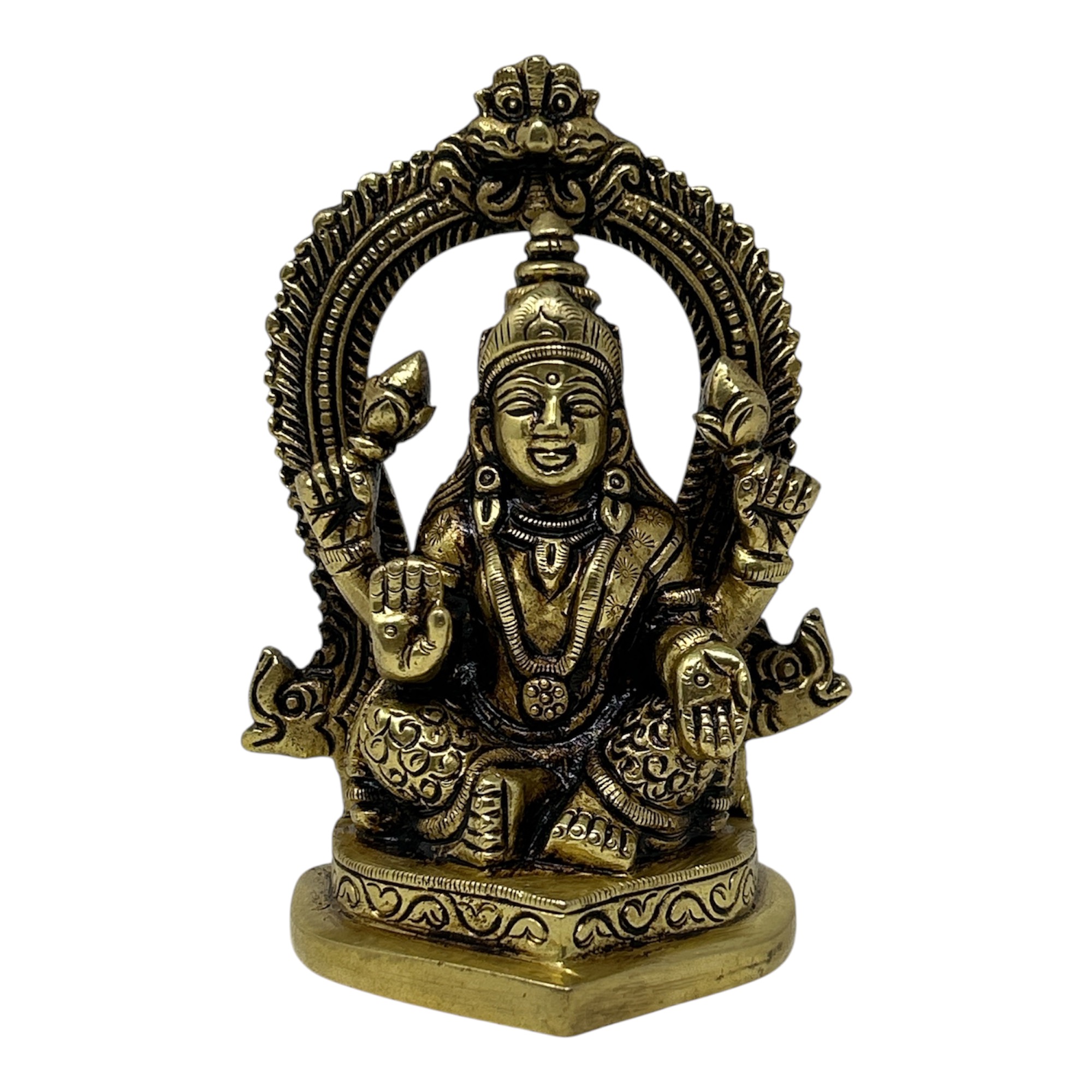 Brass Laxmi Idol with Arch 4 inch