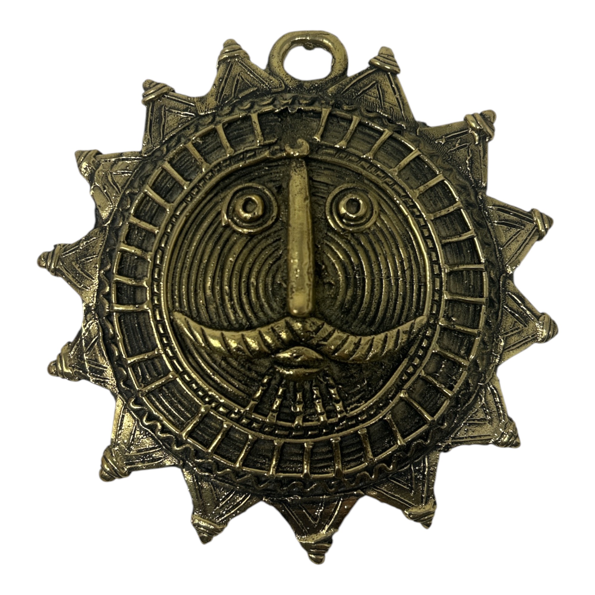 AROOTI Handcrafted Dhokra Art Brass Sun Mask Wall Hanging | Traditional Lost-Wax Cast Brass Surya Dev Face Idol for Home Decor | Unique Ethnic Living Room Wall Sculpture & Premium Housewarming Gifting Showpiece - Image 4