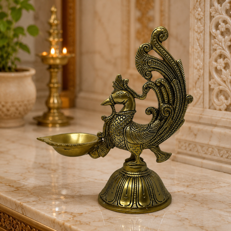 Brass-Peacock-Diya-Big