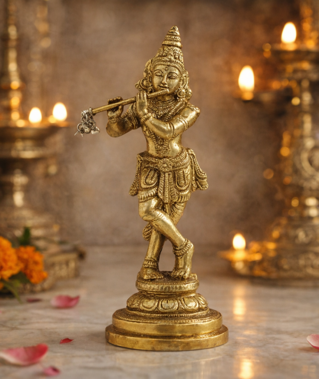 Krishna with Flute Idol 5 Inch