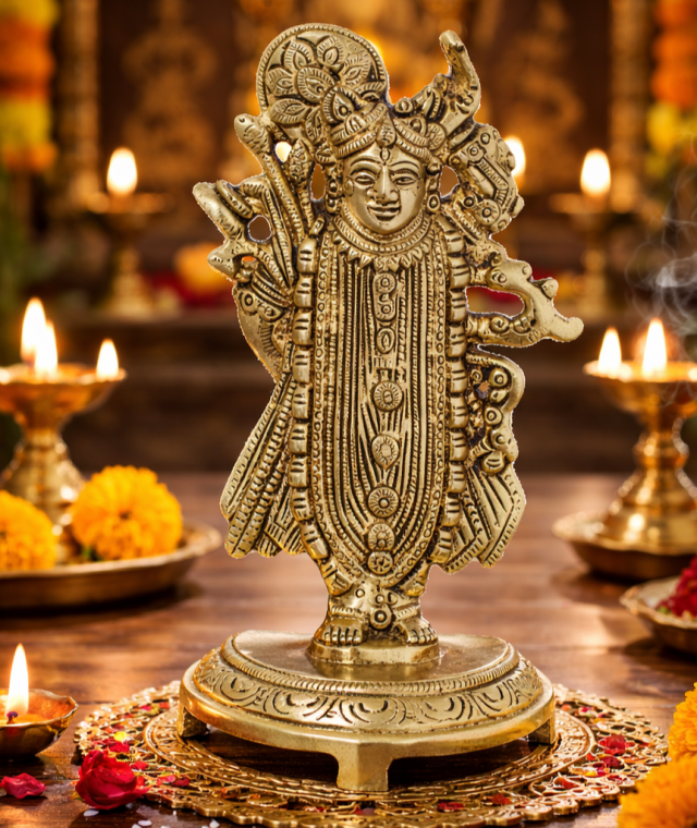 Handcrafted Nathdwara Shreenath Ji Lord Krishna Statue