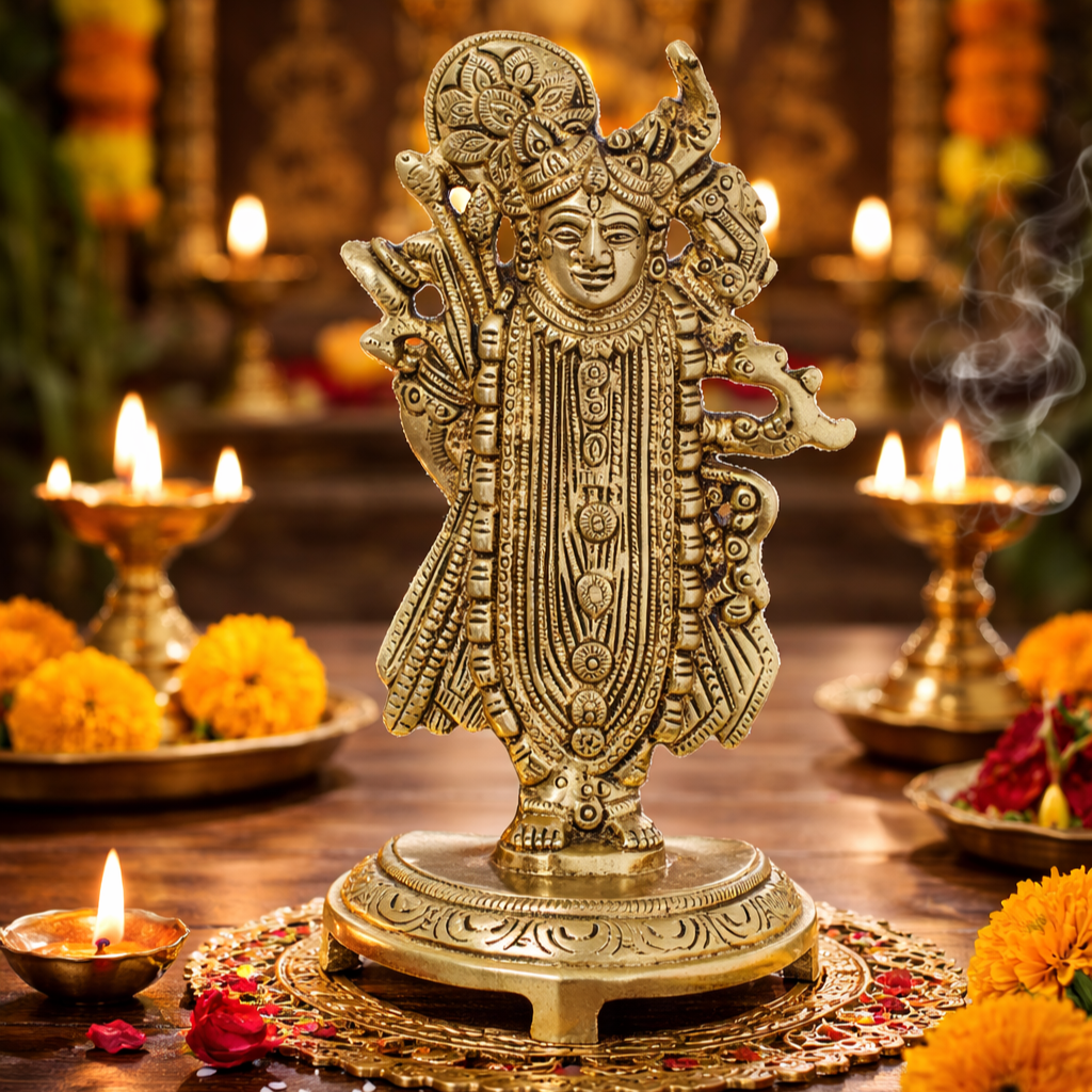 Handcrafted Nathdwara Shreenath Ji Lord Krishna Statue