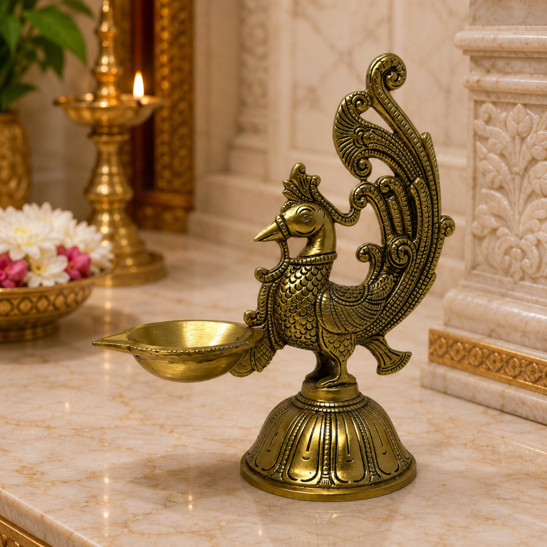 Brass-Peacock-Diya-Big