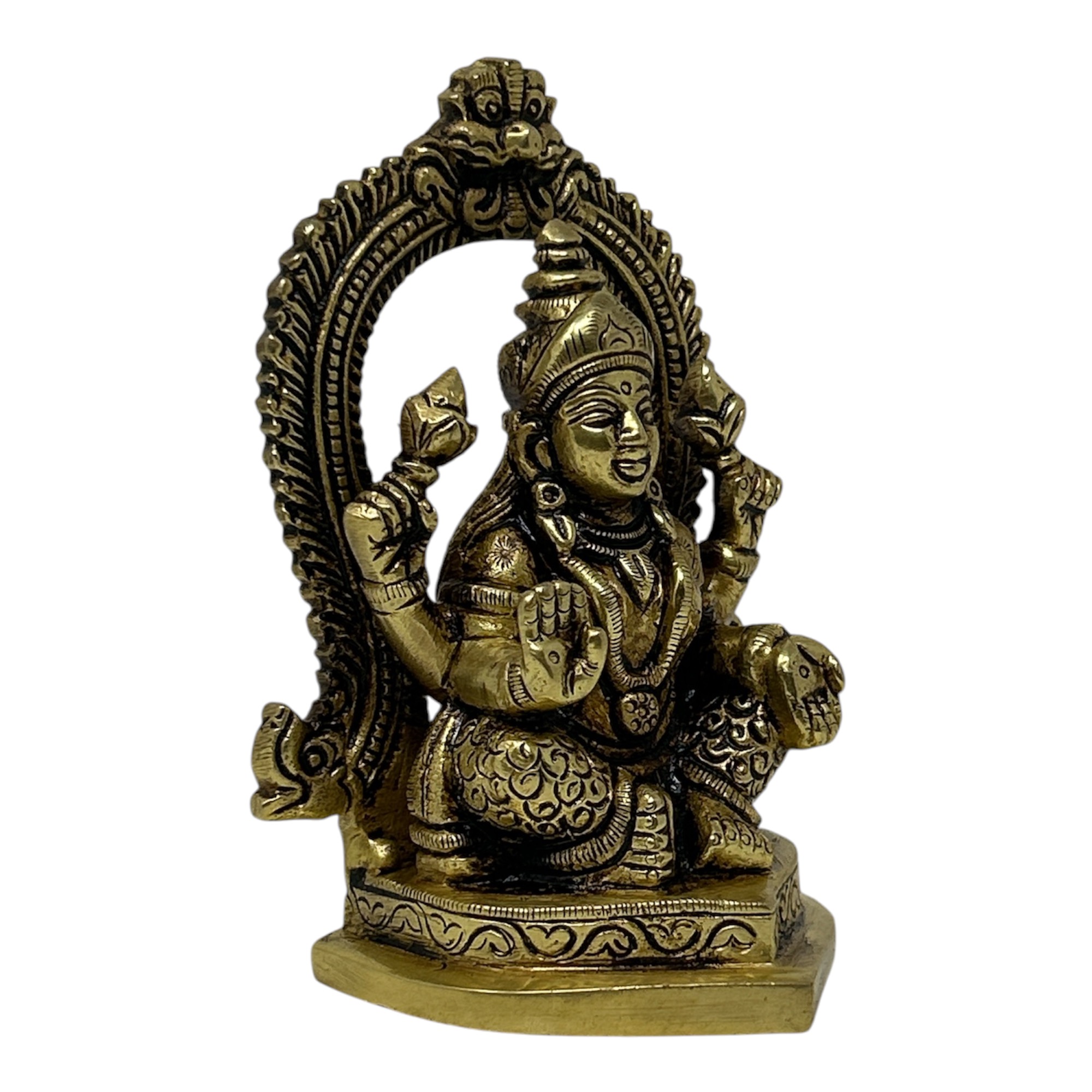 Brass Laxmi Idol with Arch 4 inch