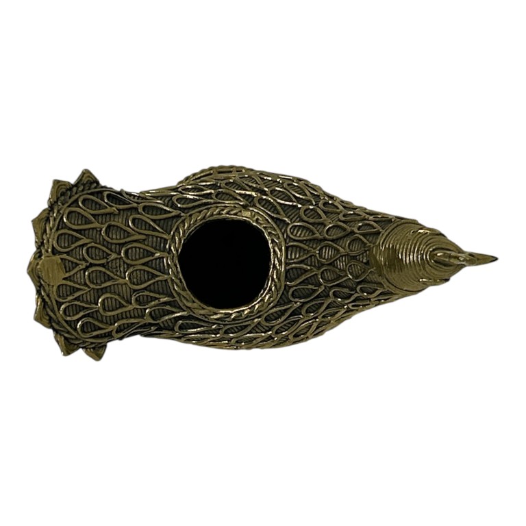 AROOTI Handcrafted Dokra Brass Peacock Candle Stand | Traditional Lost-Wax Cast Metal Antique T-Light Holder | Ethnic Indian Home Decor Figurine for Living Room Festival Diwali Gifting, approx 14.5 cm - Image 6