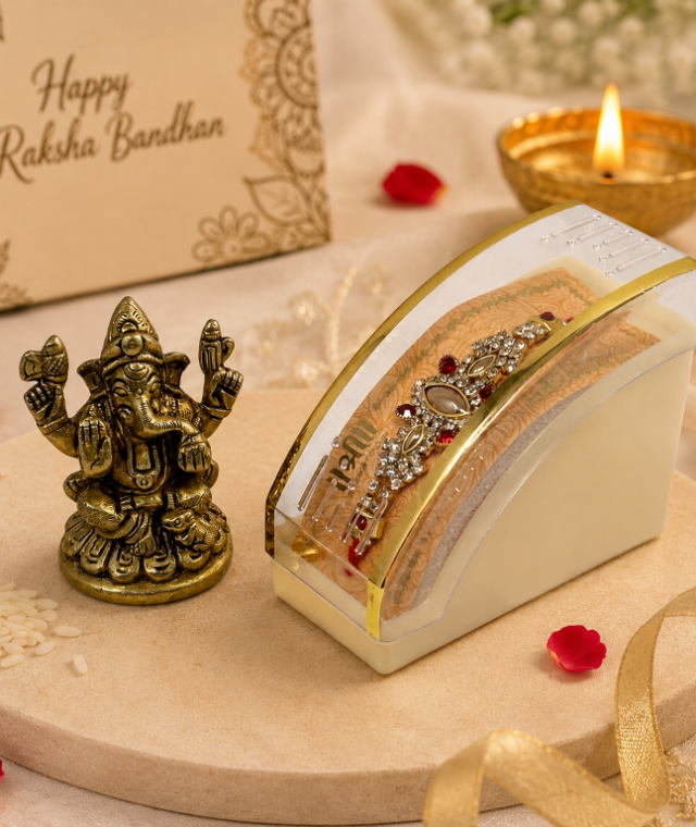 Premium Rakhi Gift Set - Ganesha