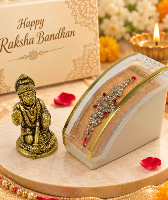 Premium Rakhi Gift Set - Hanuman