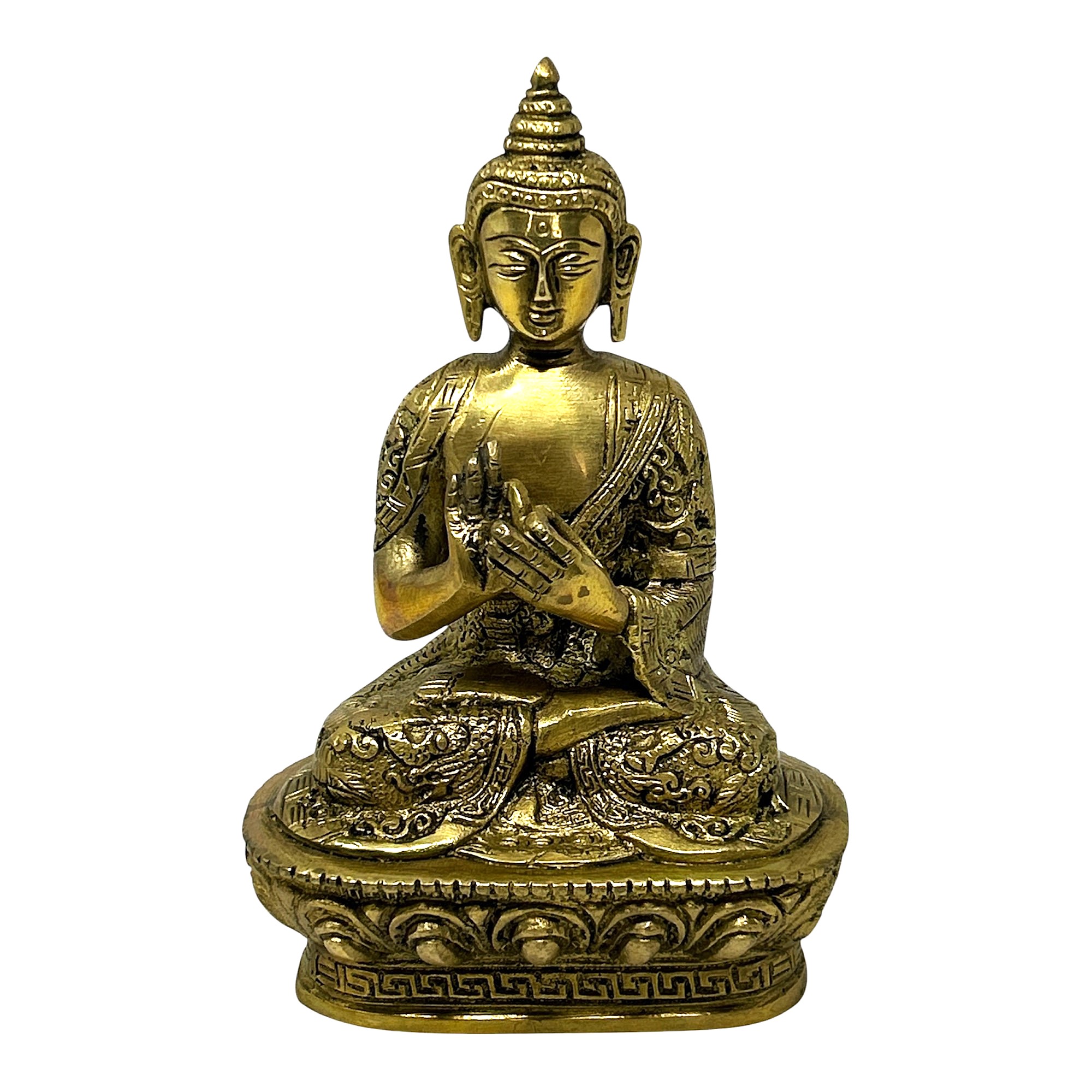 AROOTI Decorative Brass Buddha Statue | 17 cm Sitting Buddha Idol for Home, Office, Meditation Room & Spiritual Decor - Image 2