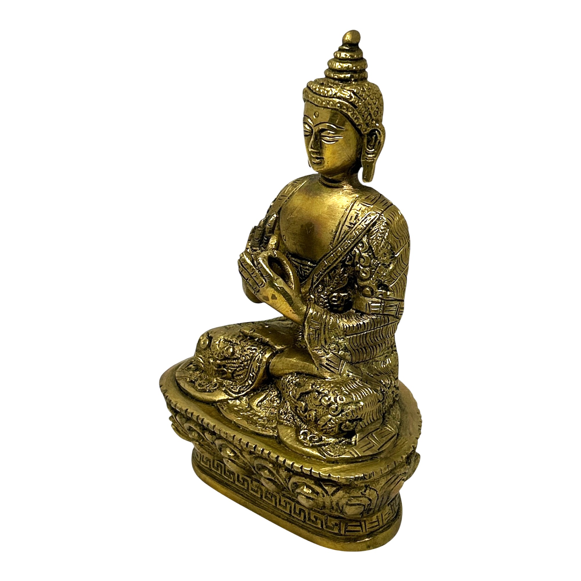 AROOTI Decorative Brass Buddha Statue | 17 cm Sitting Buddha Idol for Home, Office, Meditation Room & Spiritual Decor - Image 4