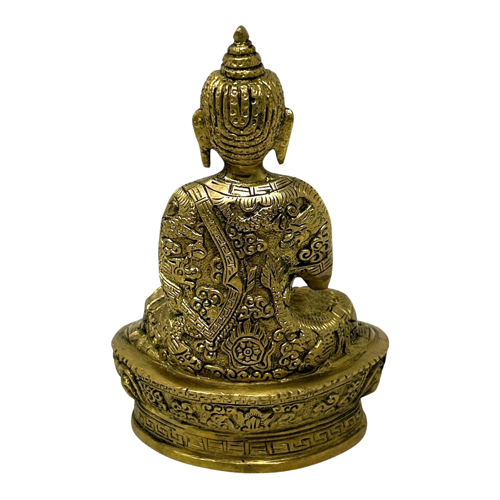 AROOTI Decorative Brass Buddha Statue | 17 cm Sitting Buddha Idol for Home, Office, Meditation Room & Spiritual Decor - Image 5