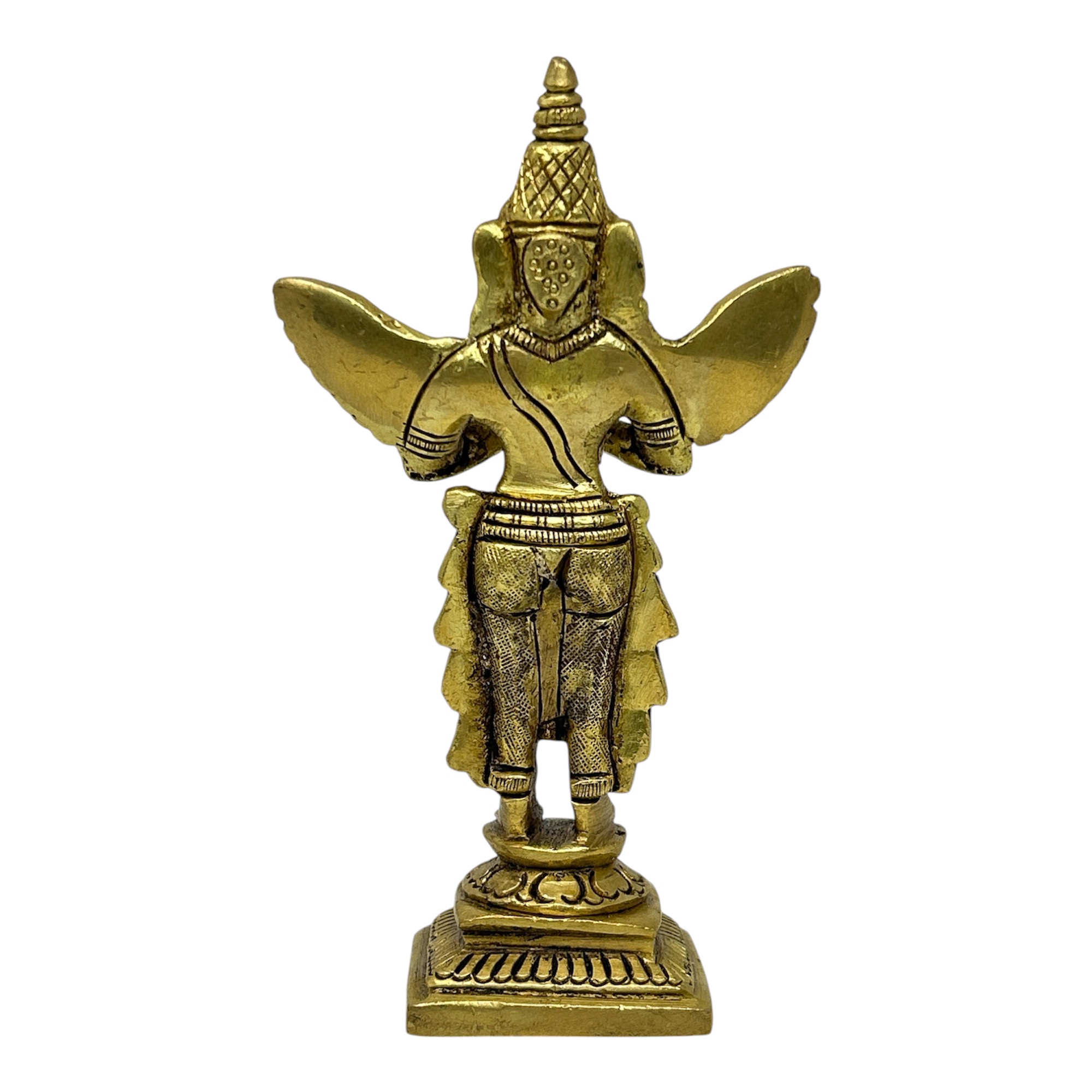 AROOTI Brass Garuda Idol (6 inch) | Antique Finish Lord Vishnu Vahana Statue for Home Temple, Puja Room, & Diwali Decor - Image 4