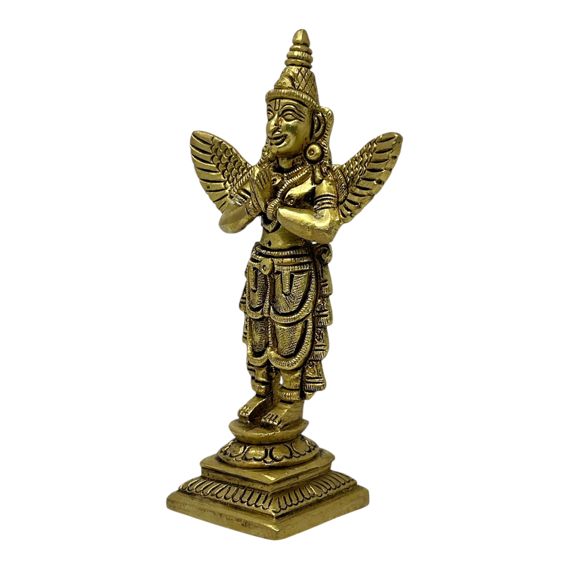 AROOTI Brass Garuda Idol (6 inch) | Antique Finish Lord Vishnu Vahana Statue for Home Temple, Puja Room, & Diwali Decor - Image 5