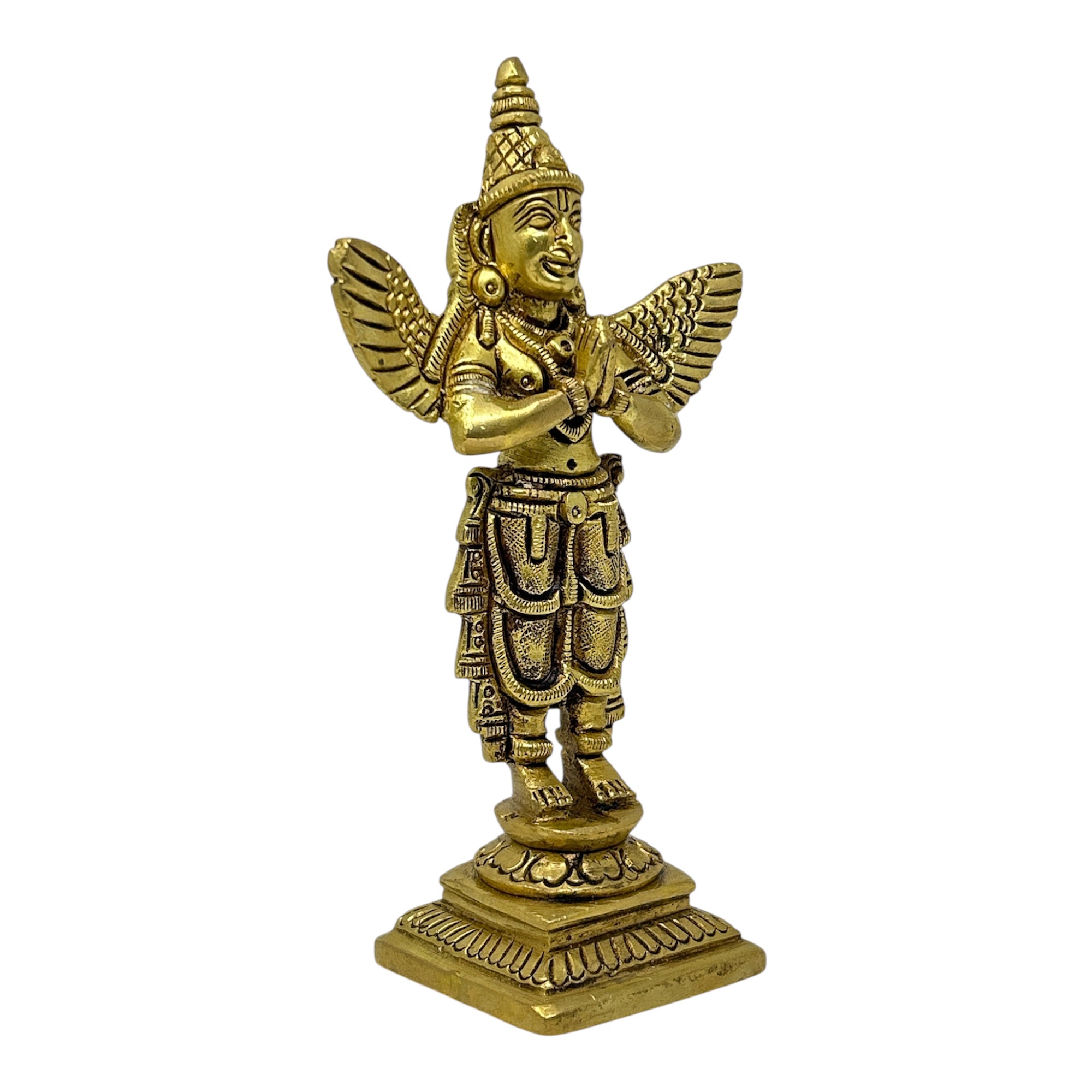 AROOTI Brass Garuda Idol (6 inch) | Antique Finish Lord Vishnu Vahana Statue for Home Temple, Puja Room, & Diwali Decor - Image 6