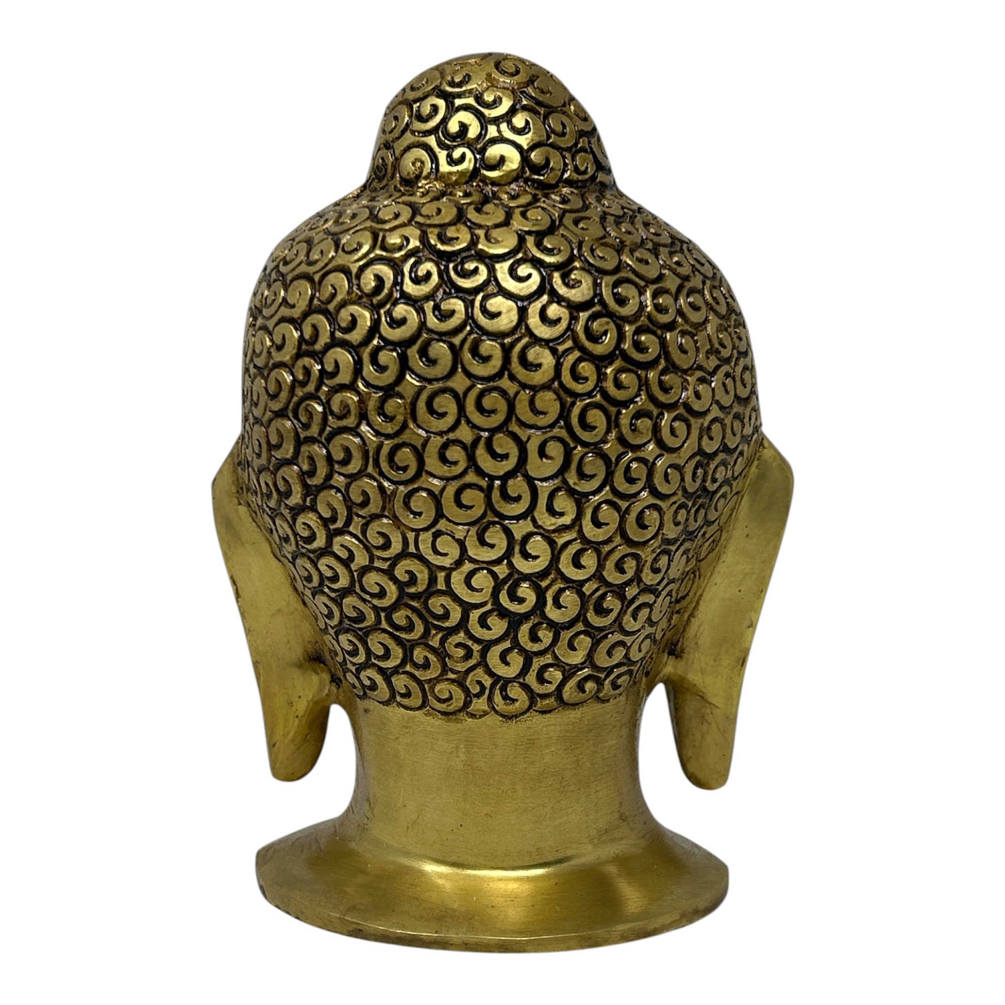 AROOTI Brass Buddha Head Statue for Home Decor | Gautam Buddha Bust Idol | 6 Inch - Image 4