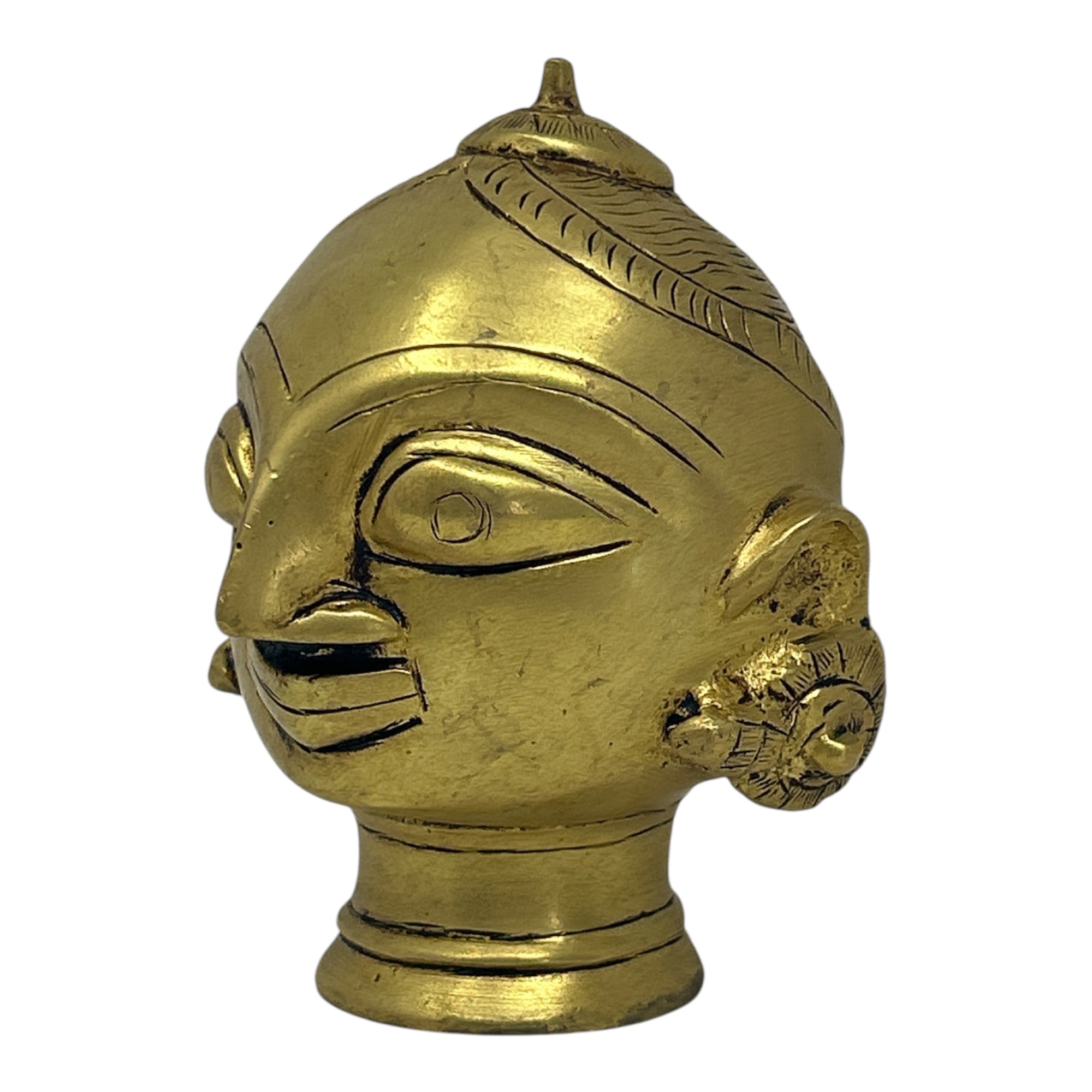AROOTI Brass Gauri Head Figurine - Antique Lord Shiva's Consort Parvati Mask for Ganesha Festival & Pooja, Decor & Spiritual Gifting - Image 6