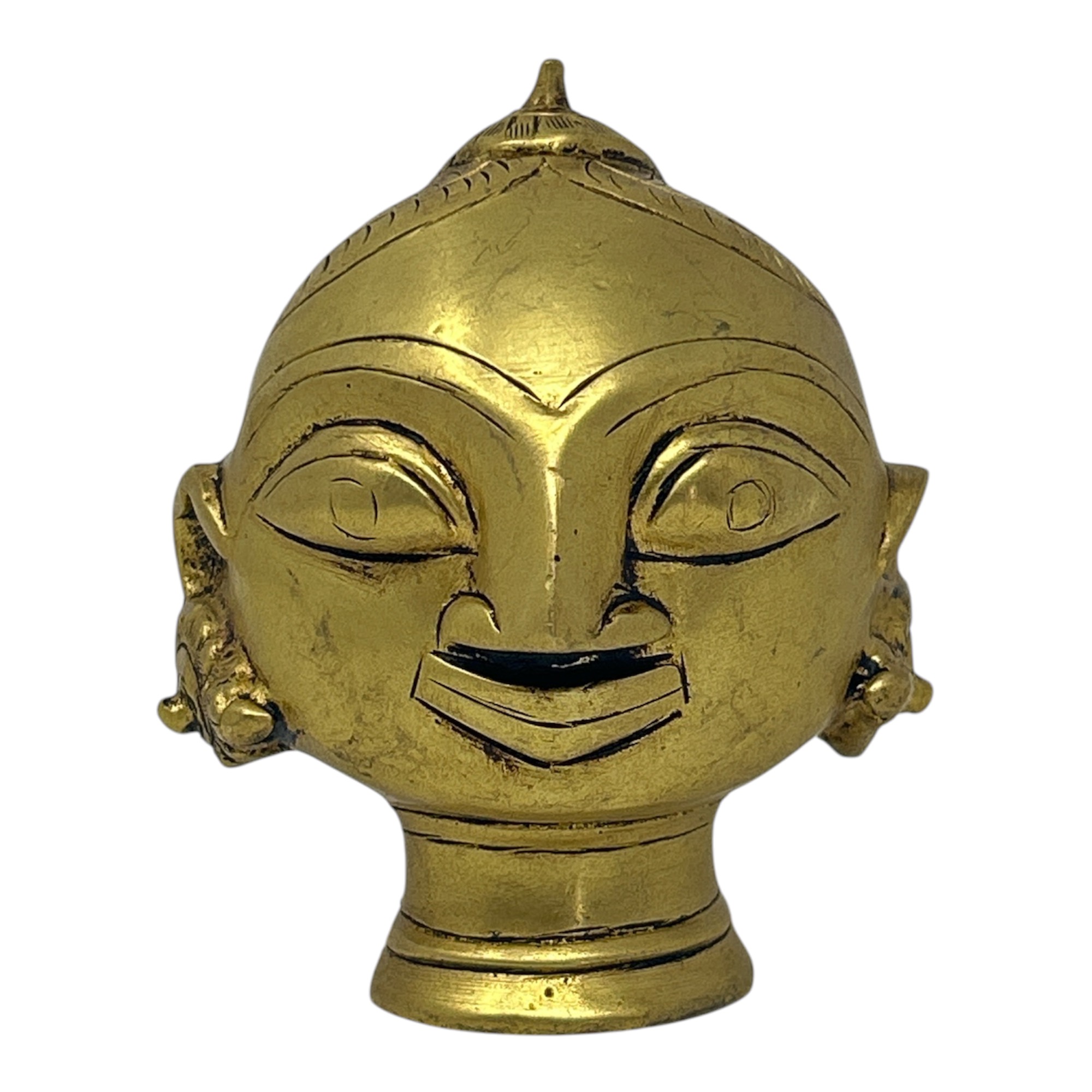 AROOTI Brass Gauri Head Figurine - Antique Lord Shiva's Consort Parvati Mask for Ganesha Festival & Pooja, Decor & Spiritual Gifting - Image 7